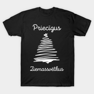 Priecīgus ziemassvētkus latvian merry christmas T-Shirt